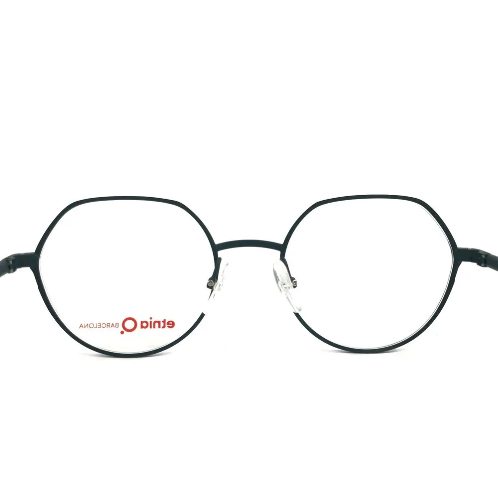 Etnia Barcelona Eyeglasses Frames STOA PT Petrol Blue Round Wire Rim 49-19-138